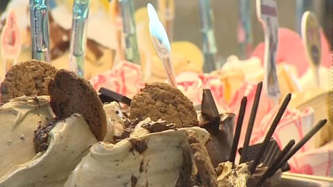 Helados de paella, guacamole y coliflor