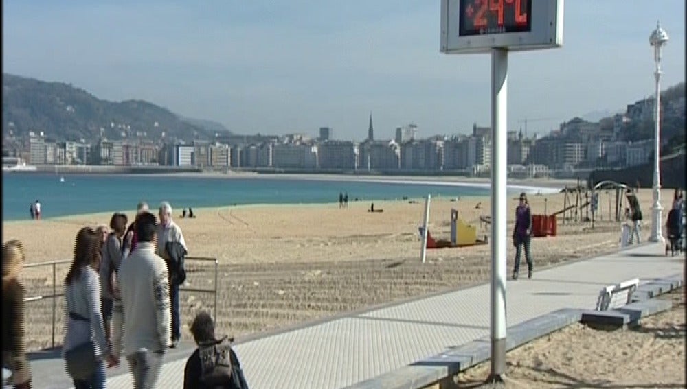 Los termómetros alcanzan los 24 grados en San Sebastián