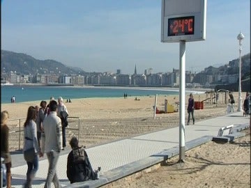 Los termómetros alcanzan los 24 grados en San Sebastián