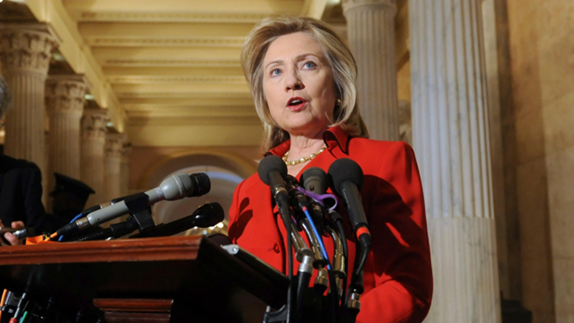Hillary Clinton, ante los micros Hillary Clinton, ante los micros