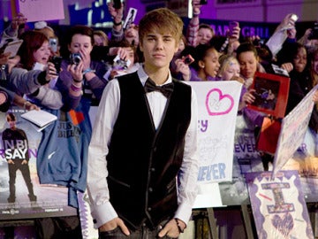 Justin Bieber en la premier de Londres