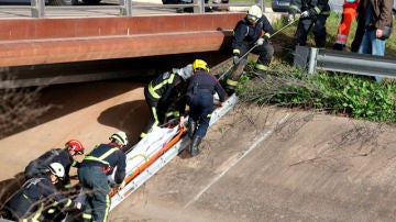 Los bomberos suben al chico que se ha ahorcado