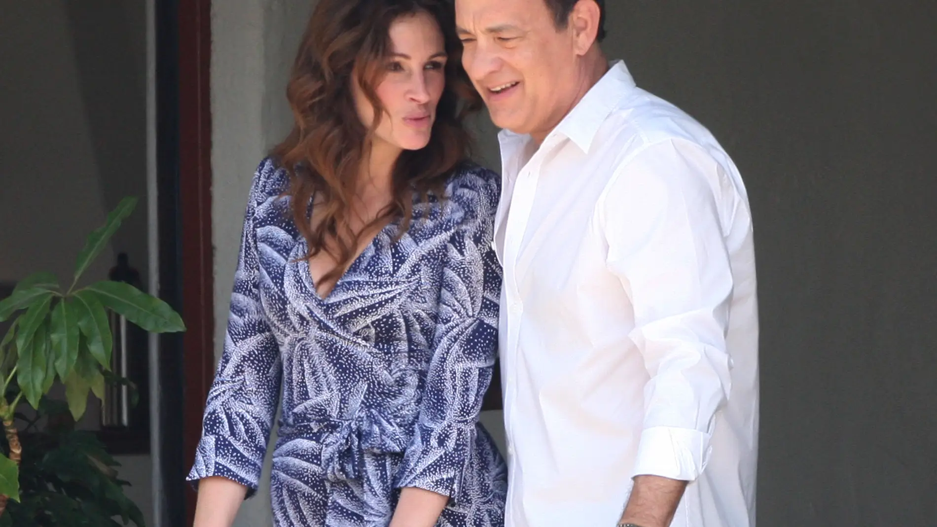 Julia Roberts y Tom Hanks en el rodaje de 'Larry Crowne'