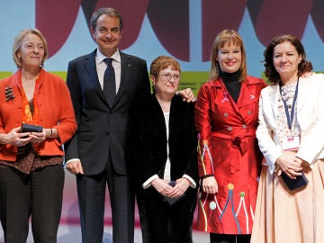 Zapatero y Pajín en el acto institucional del Día de la Mujer