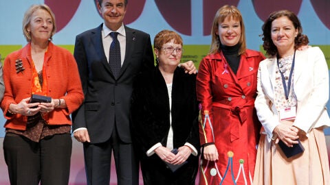 Zapatero y Paj&iacute;n en el acto institucional del D&iacute;a de la Mujer