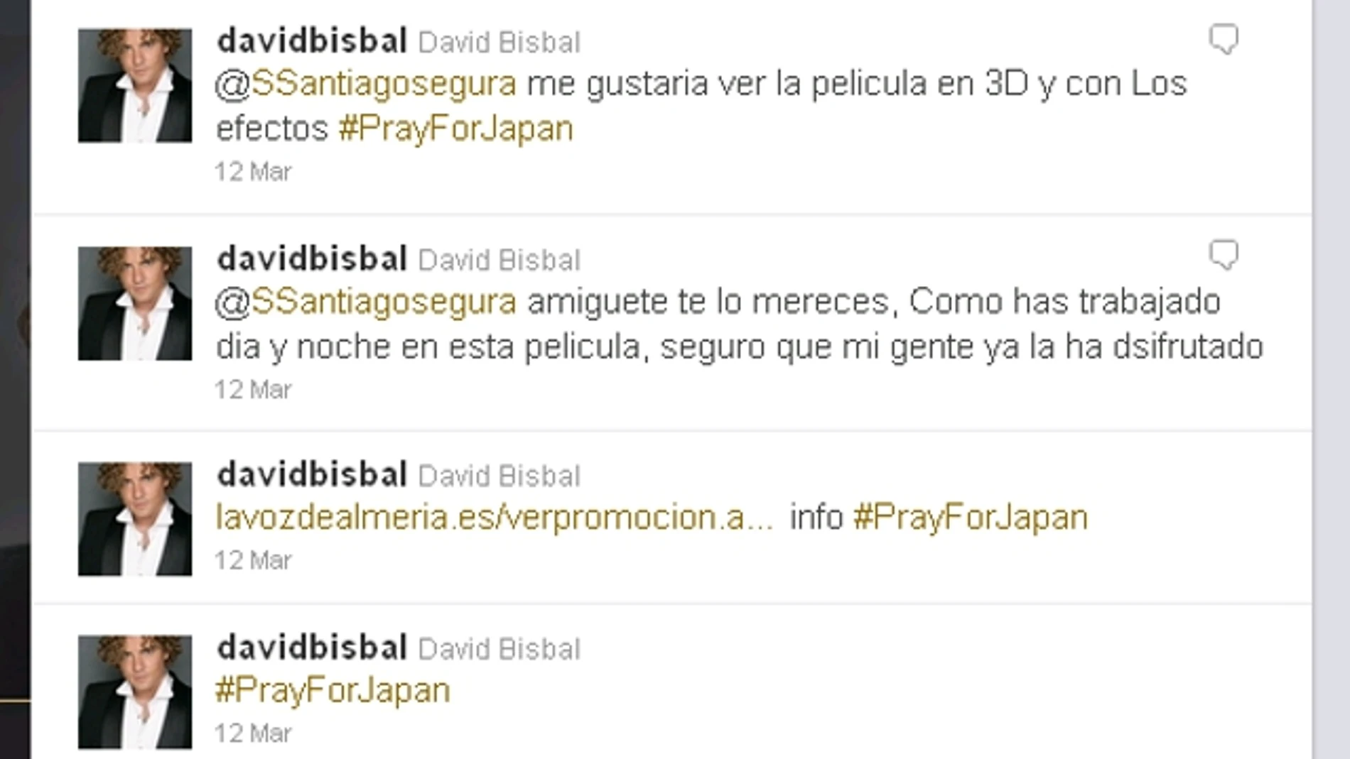 Twitter de David Bisbal Twitter de David Bisbal