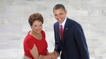 La presidente brasileña, Dilma Rousseff, recibió el presidente de Estados Unidos, Barack Obama