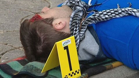 Recreaci&oacute;n de un crimen en Zaragoza