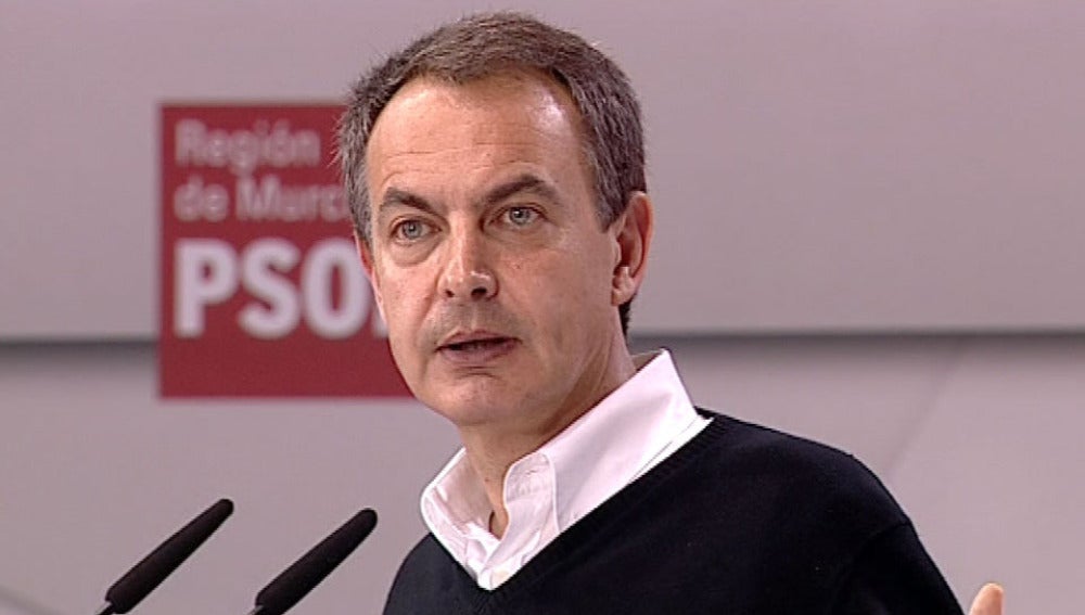 José Luis Rodríguez Zapatero en el mitin de Murcia