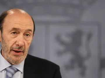 Rubalcaba, en la rueda de prensa Rubalcaba, en la rueda de prensa