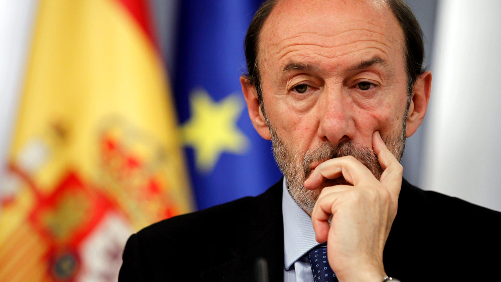 Rubalcaba, durante la rueda de prensa posterior al Consejo de Ministros Rubalcaba, durante la rueda de prensa posterior al Consejo de Ministros