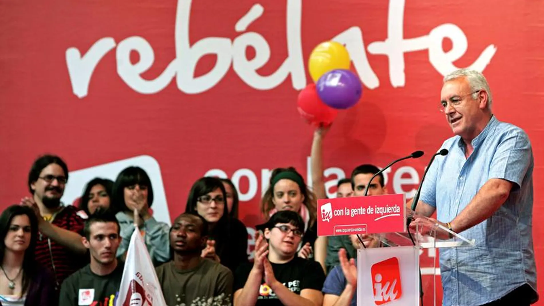 Cayo Lara, en un mitin de campaña