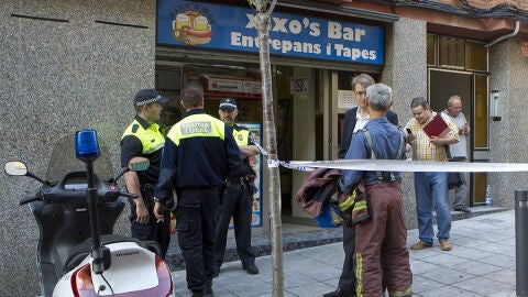 Fachada del edificio incendiado