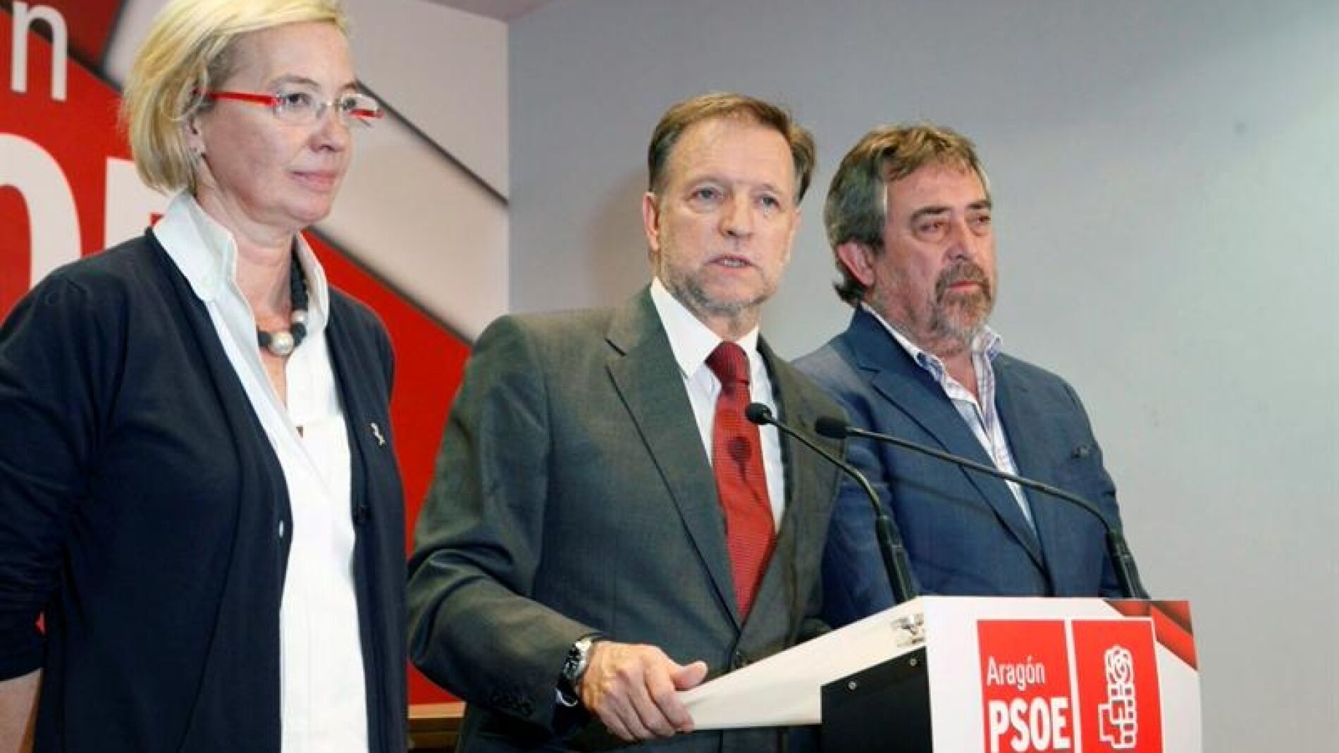 Eva Almunia, Marcelino Iglesias y Juan Alberto Belloch