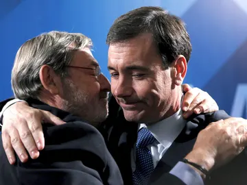 Tomás Gómez y Jaime Lissavetzky tras la derrota del domingo Tomás Gómez y Jaime Lissavetzky tras la derrota del domingo