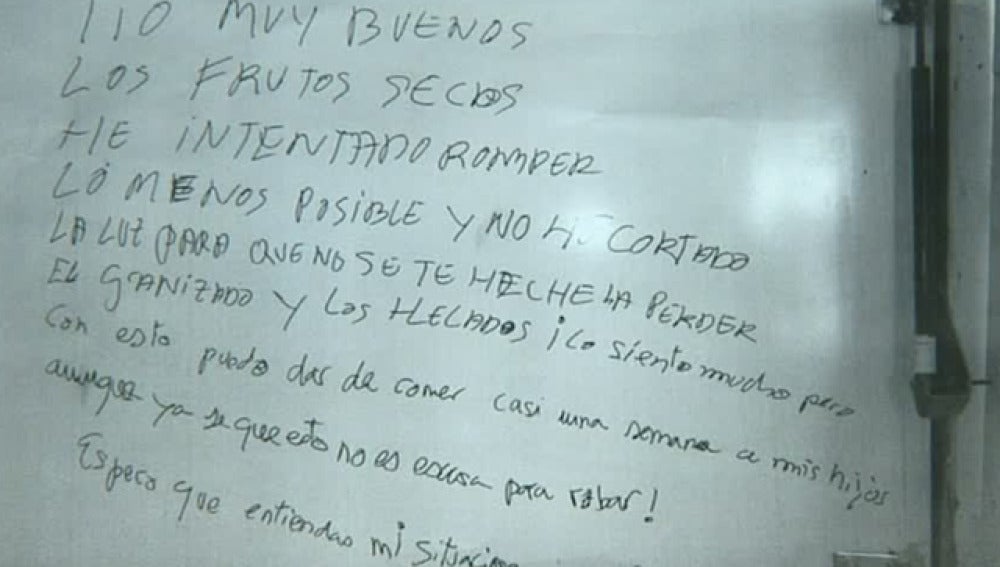 Roba un chiringuito y deja una carta de arrepentimiento