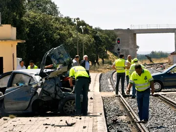 Accidente en un paso a nivel en Zamora Accidente en un paso a nivel en Zamora