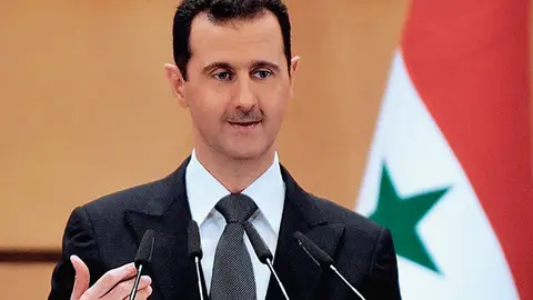 El presidente sirio Bachar al Asad durante un discurso El presidente sirio Bachar al Asad durante un discurso