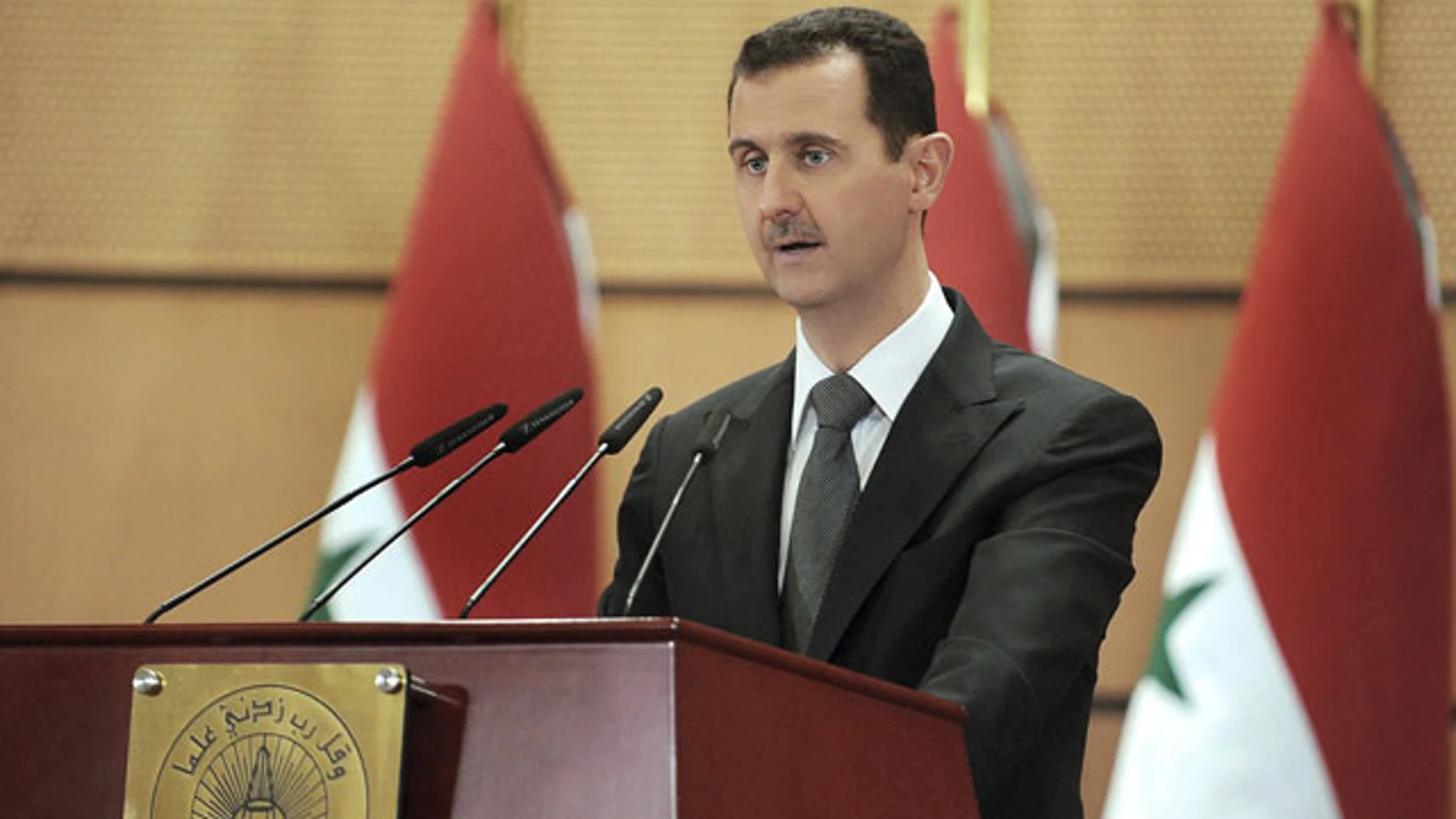 Bachar al Asad, en la Universidad de Damasco Bachar al Asad, en la Universidad de Damasco