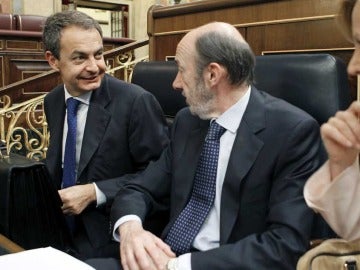 Zapatero y Rubalcaba en el Congreso 