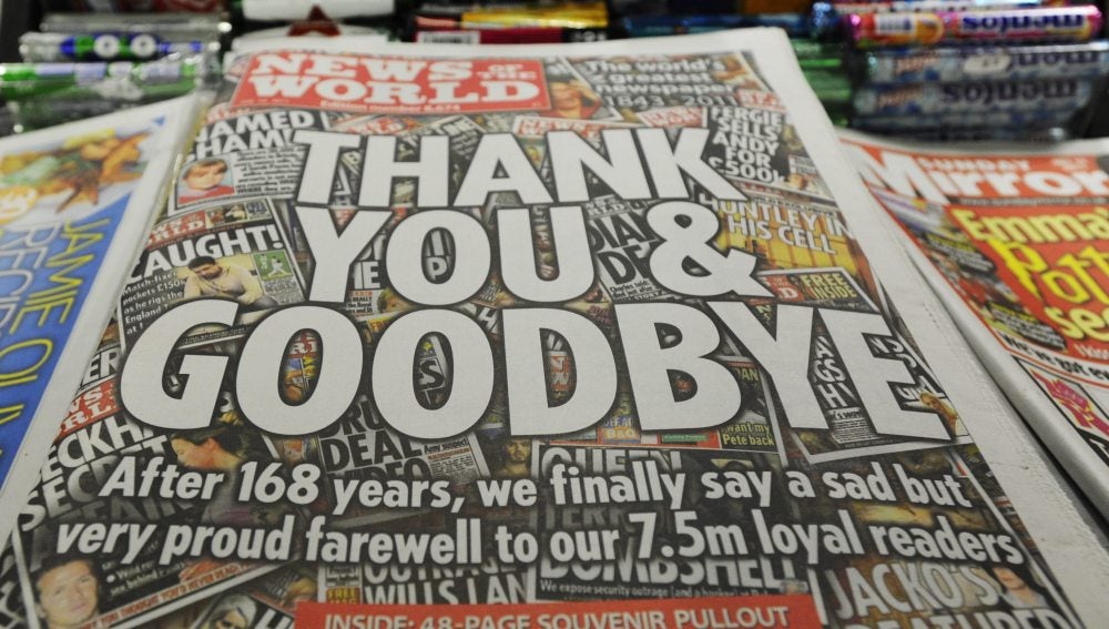 Portada de la última portada de News of the world