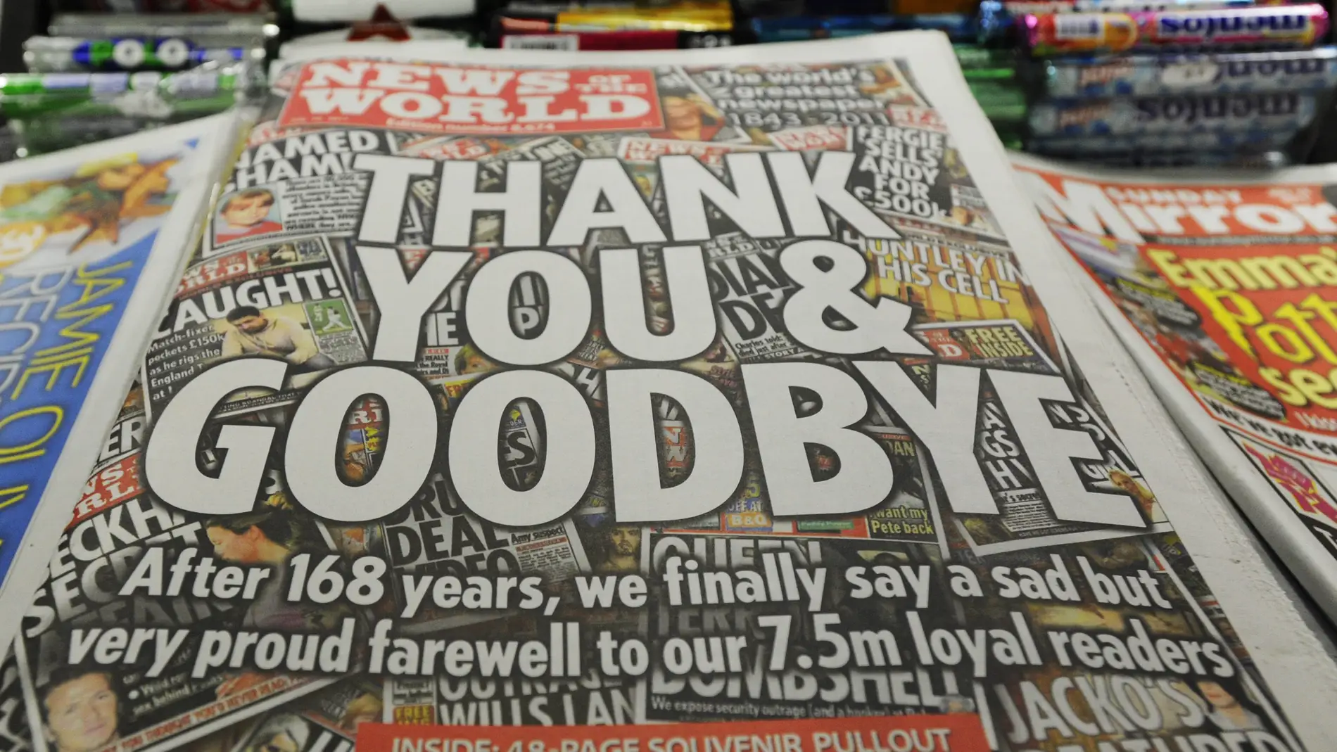 Portada de la última portada de News of the world