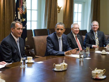 Obama durante las negociaciones