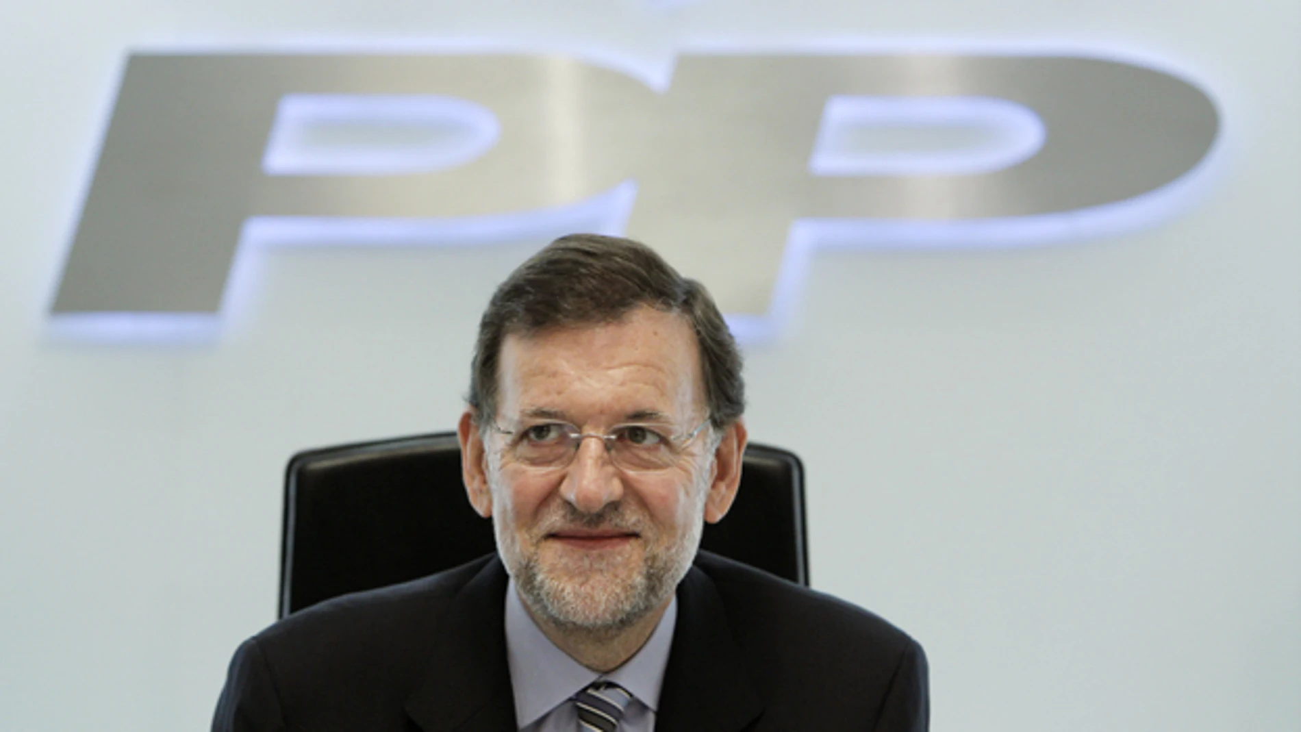 Rajoy en la sede del PP en Madrid