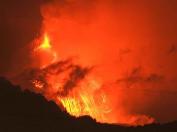 Detalle de la erupción del volcán Etna