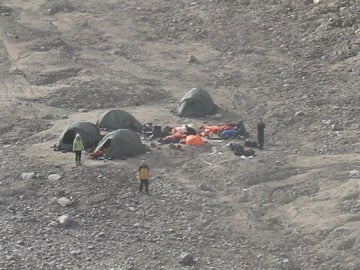 La zona donde había acampado el grupo