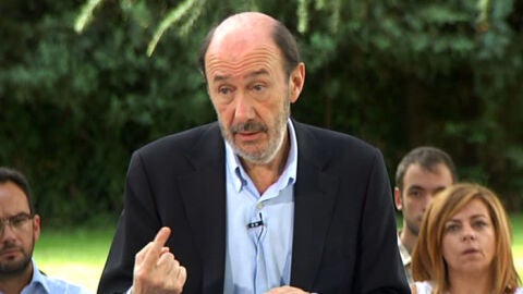 Rubalcaba en comparecencia p&uacute;blica.