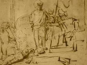 Dibujo 'El juicio', de Rembrandt