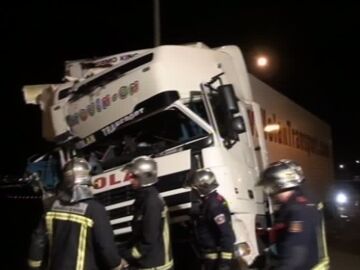 Accidente de dos camiones