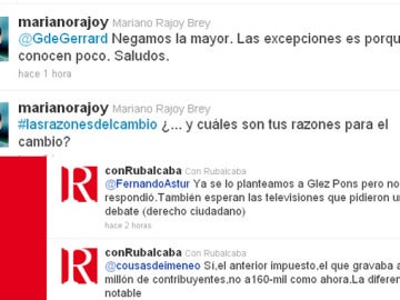 Twitter de Rajoy y Rubalcaba