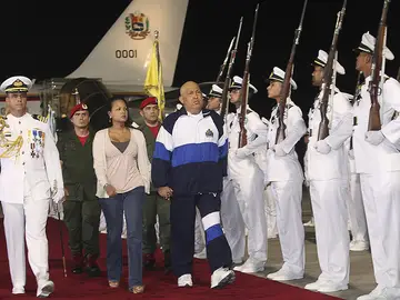 Hugo Chávez a su regreso a Caracas Hugo Chávez a su regreso a Caracas