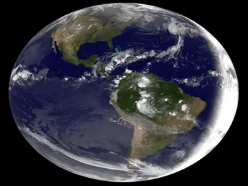 Imagen tomada por la NASA del planeta tierra desde la perspectiva de Sudamérica. Imagen tomada por la NASA del planeta tierra desde la perspectiva de Sudamérica.