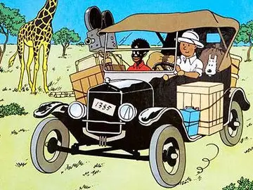 Ilustración de la portada de 'Tintín en el Congo' Ilustración de la portada de 'Tintín en el Congo'