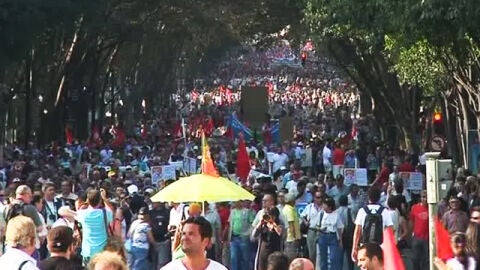 Manifestaci&oacute;n en Lisboa.