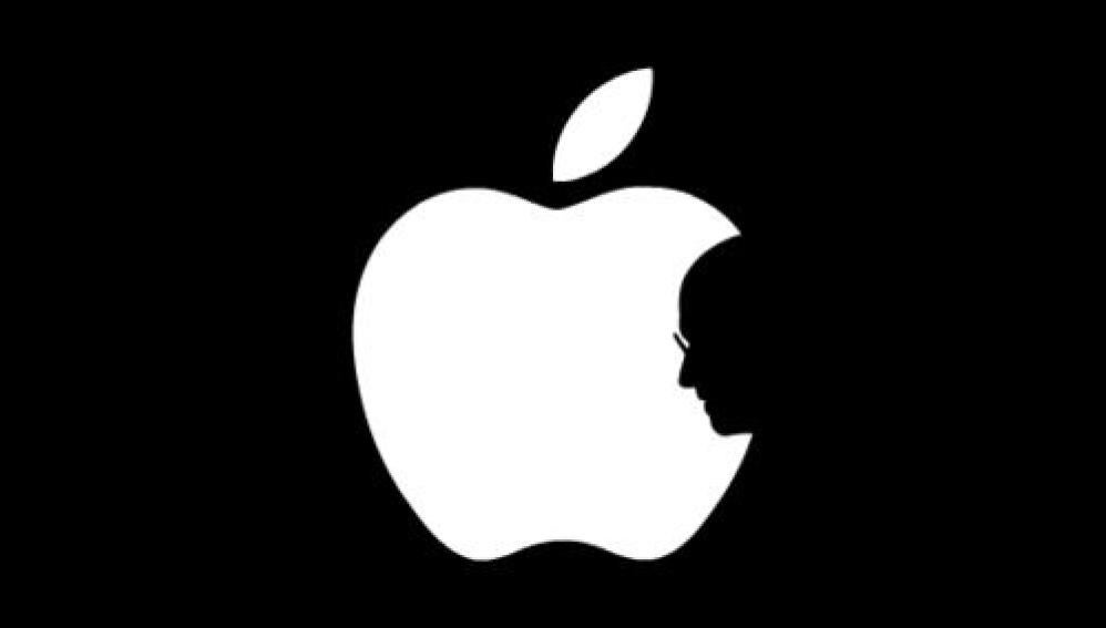 Logo de Apple con la silueta de Steve Jobs