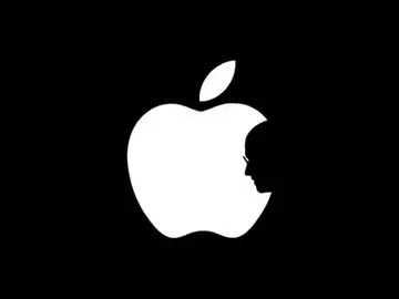 Logo de Apple con la silueta de Steve Jobs Logo de Apple con la silueta de Steve Jobs