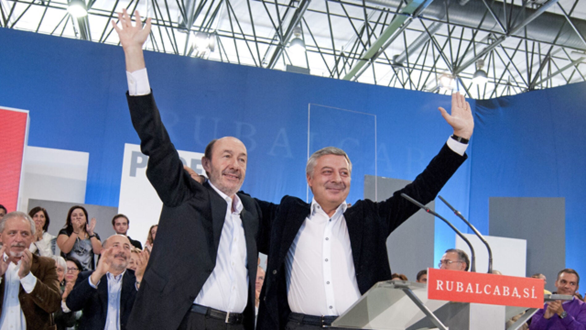 Rubalcaba, junto a Jos&eacute; Blanco