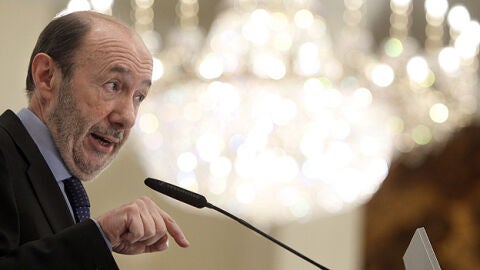 Rubalcaba durante su conferencia