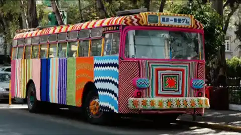 Autobús forrado de ganchillo Autobús forrado de ganchillo