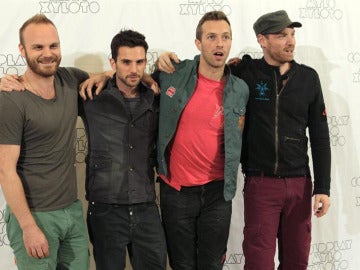 Coldplay posa ante la prensa