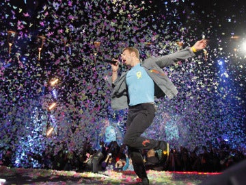 Chris Martin durante el concierto de Las Ventas