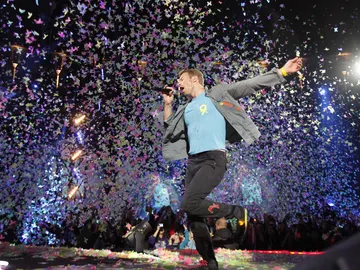 Chris Martin durante el concierto de Las Ventas Chris Martin durante el concierto de Las Ventas