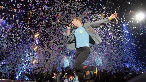 Chris Martin durante el concierto de Las Ventas Chris Martin durante el concierto de Las Ventas