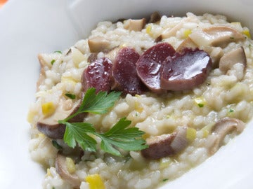 Arroz caldoso con mollejas, setas y queso OK Arroz caldoso con mollejas, setas y queso OK