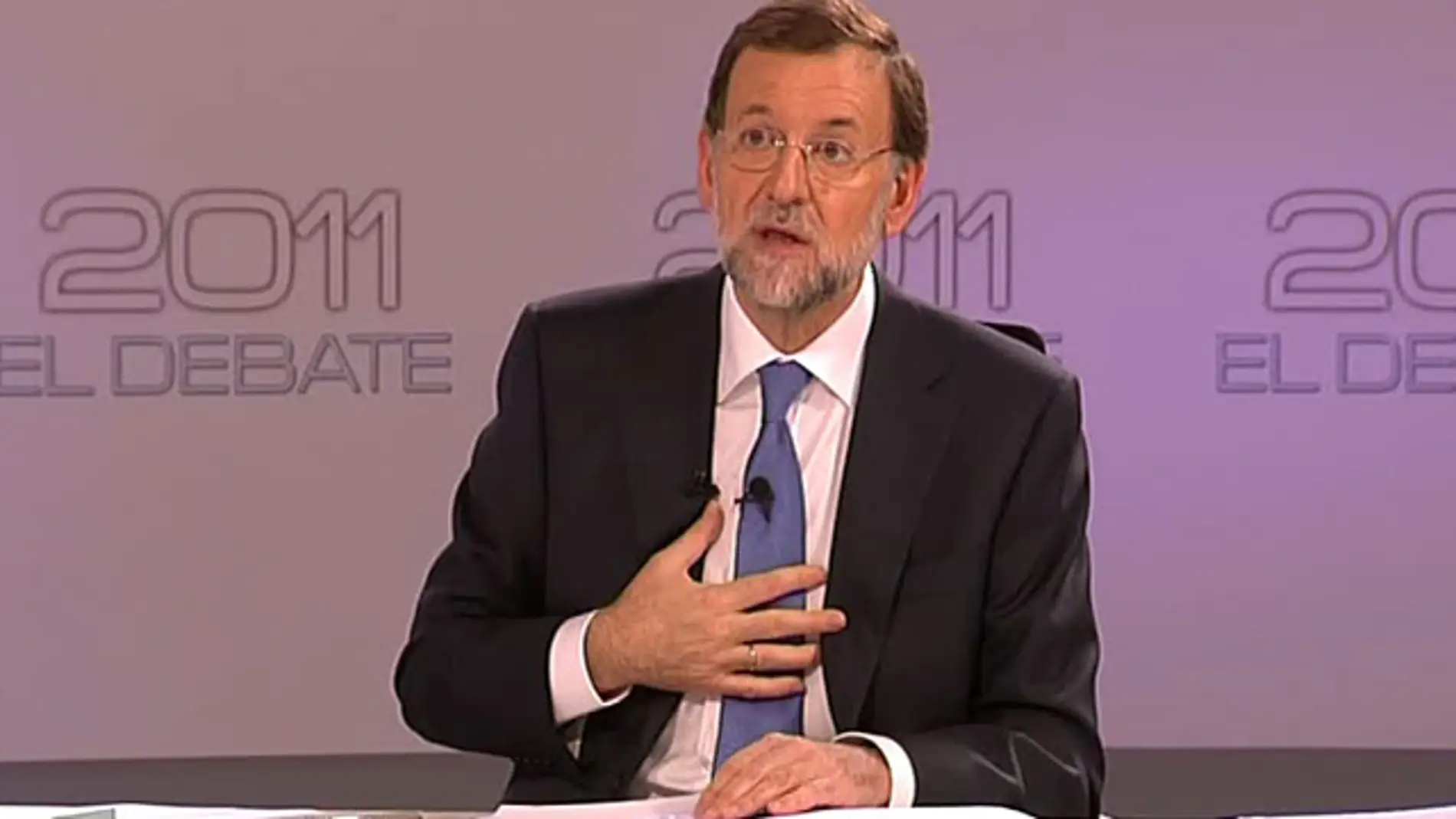 Mariano Rajoy, en el debate contra Rubalcaba