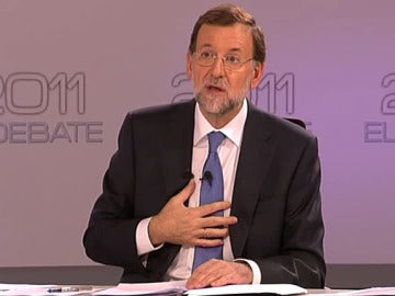 Mariano Rajoy, en el debate contra Rubalcaba